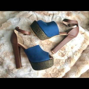 Leila Stone Denim Heels